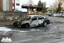 В Гродно заметили сгоревшую машину