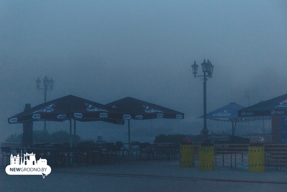 утренний туман в Гродно