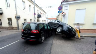 В Гродно кроссовер «запрыгнул» на минивэн