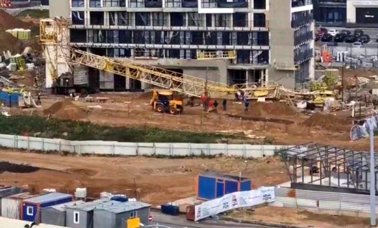 В Минске рухнул 50-метровый кран