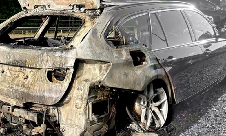 У белоруса на трассе сгорела свежая BMW