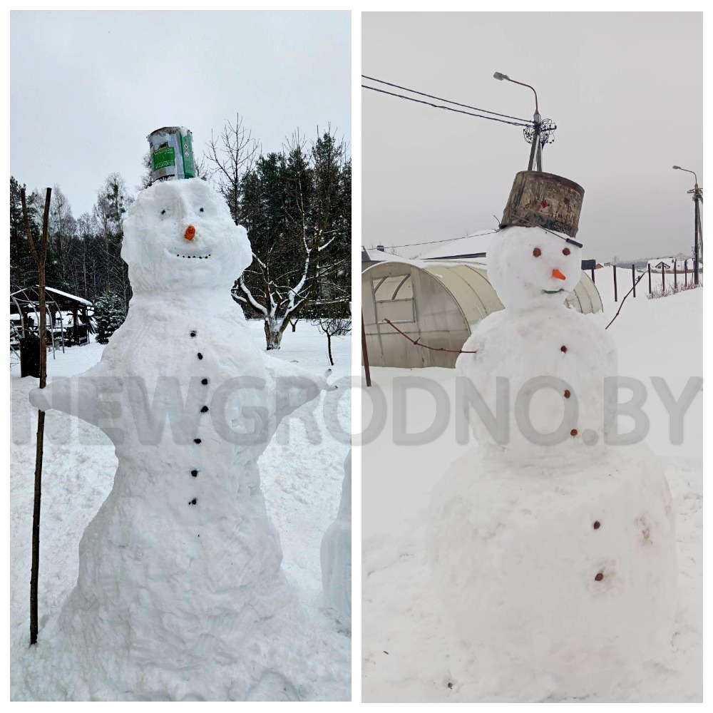В Гродно замечены десятки креативных снежных фигур