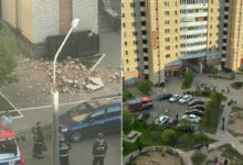 В Минске обвалился фасад многоэтажки