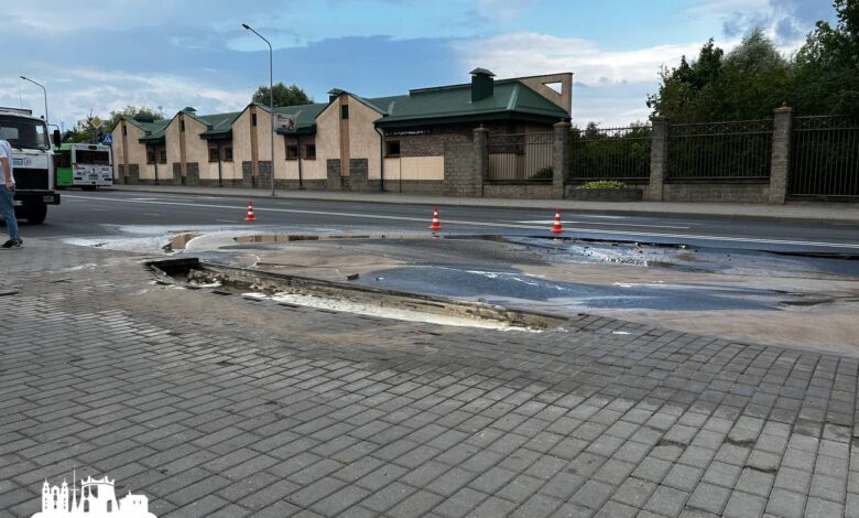 В Гродно произошел прорыв трубопровода
