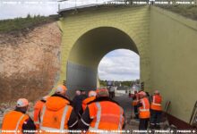В Гродно обвалилась часть подпорной стены