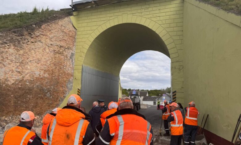 В Гродно обвалилась часть подпорной стены