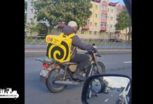 В Гродно заметили необычного курьера