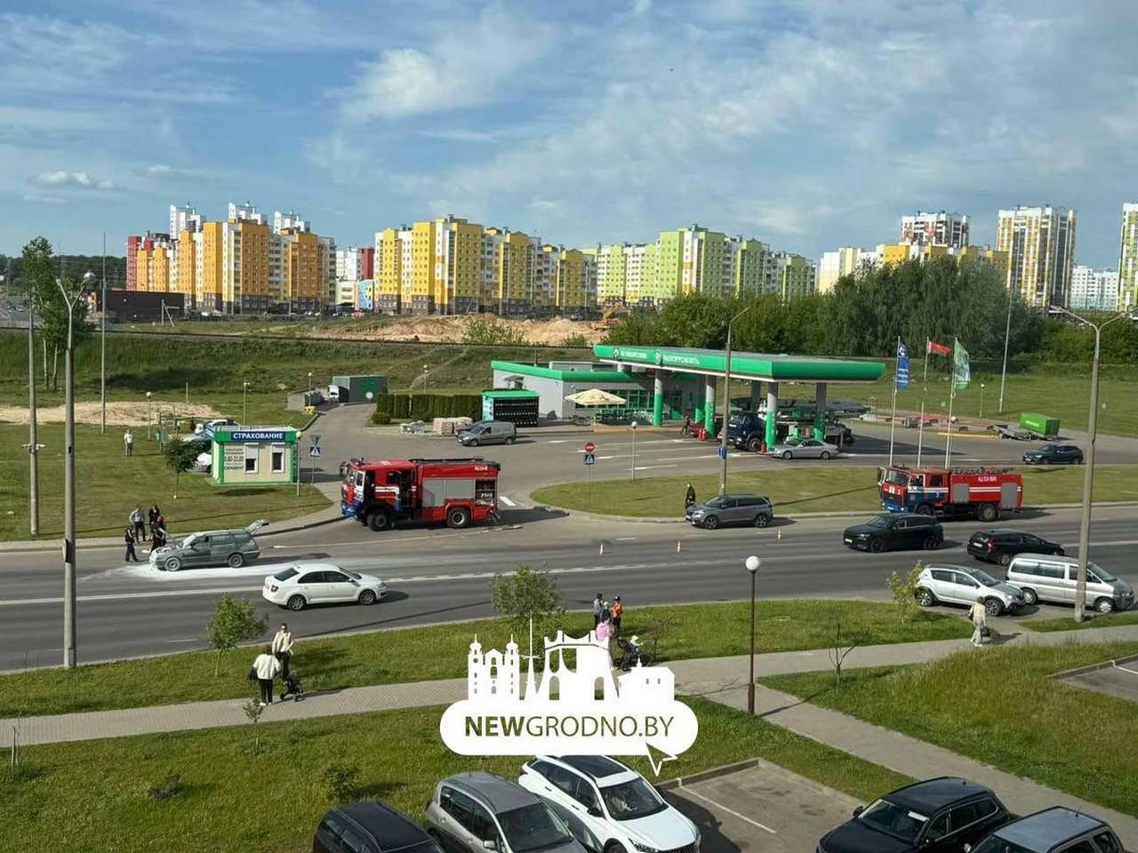 В Гродно очевидцы потушили загоревшуюся