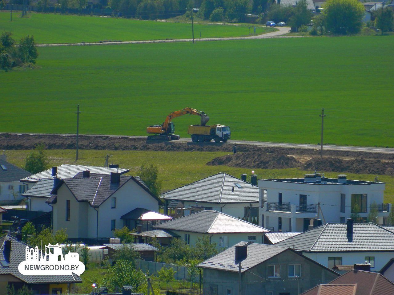 В Гродно на «бетонке» к Ольшанке кипит работа