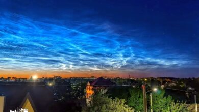 Ночью в Гродно над городом появились серебристые облака