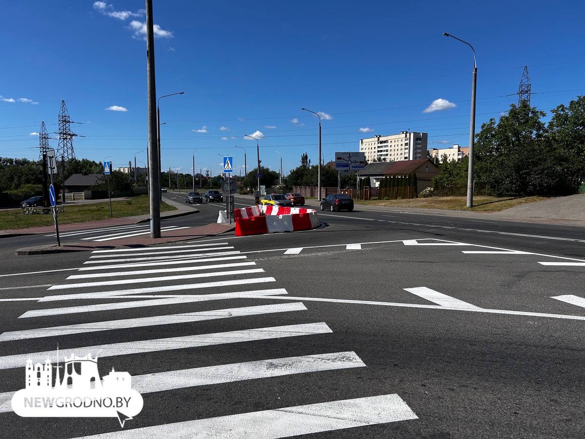 На перекрестке в Гродно изменили организацию