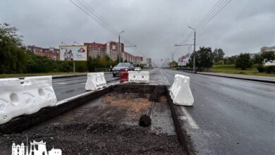 В Гродно на одной дороге строят островок безопасности