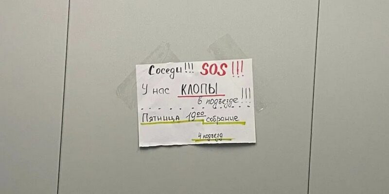 Жильцы собирают мусор
