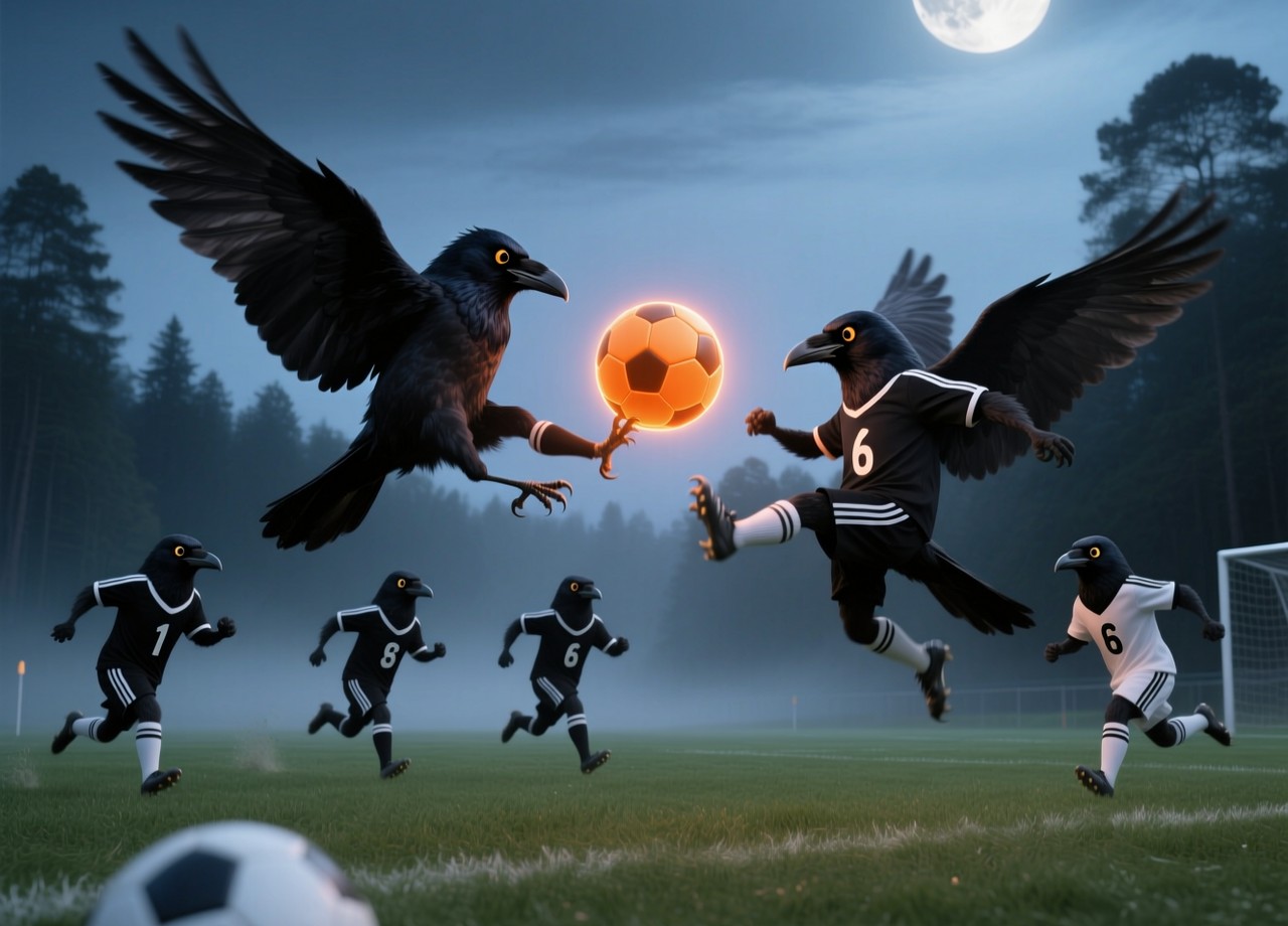 В Гродно вороны устроили футбольный