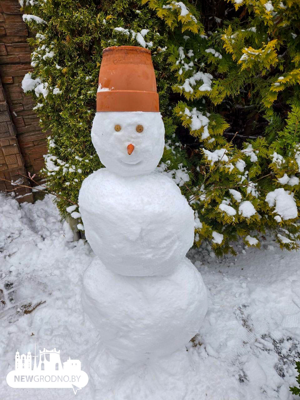 В Гродно украсили многочисленные снеговики