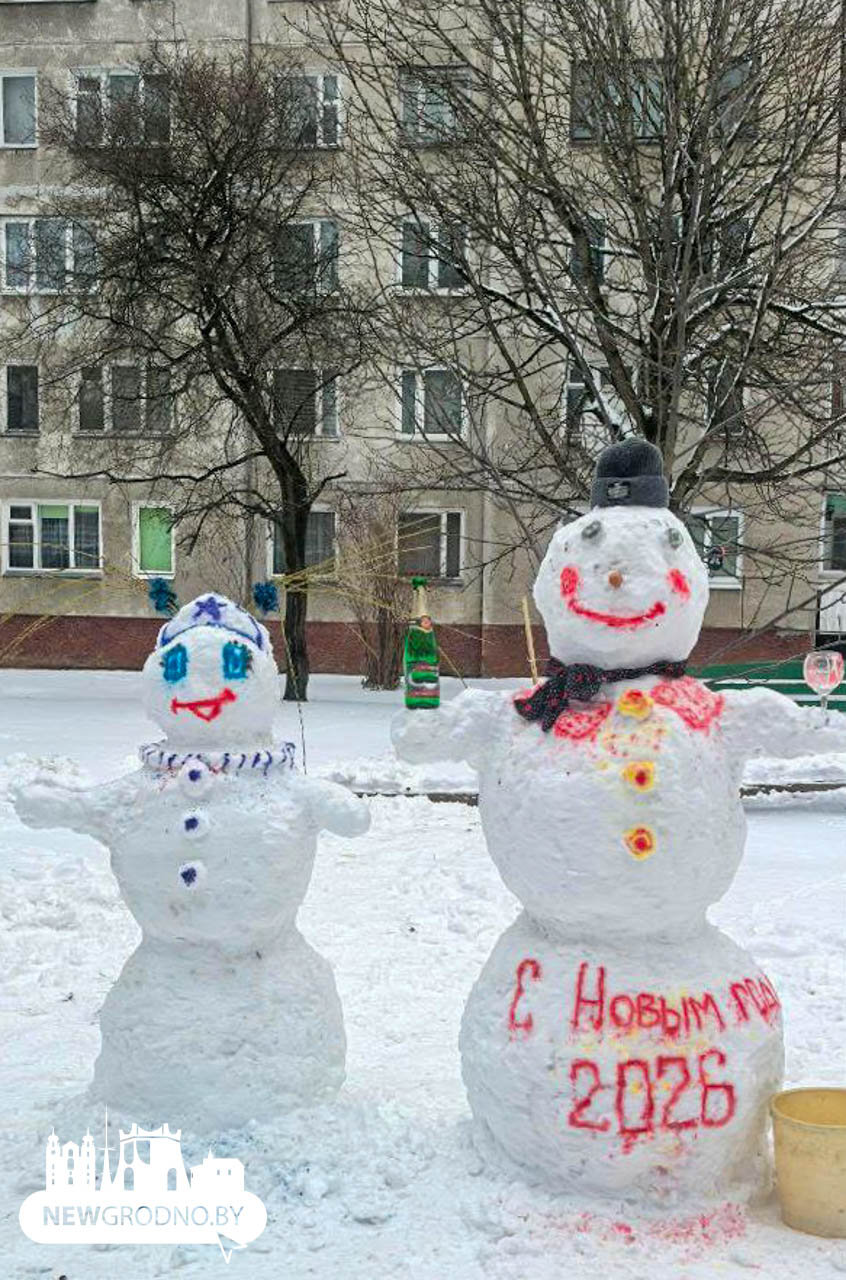 В Гродно украсили многочисленные снеговики