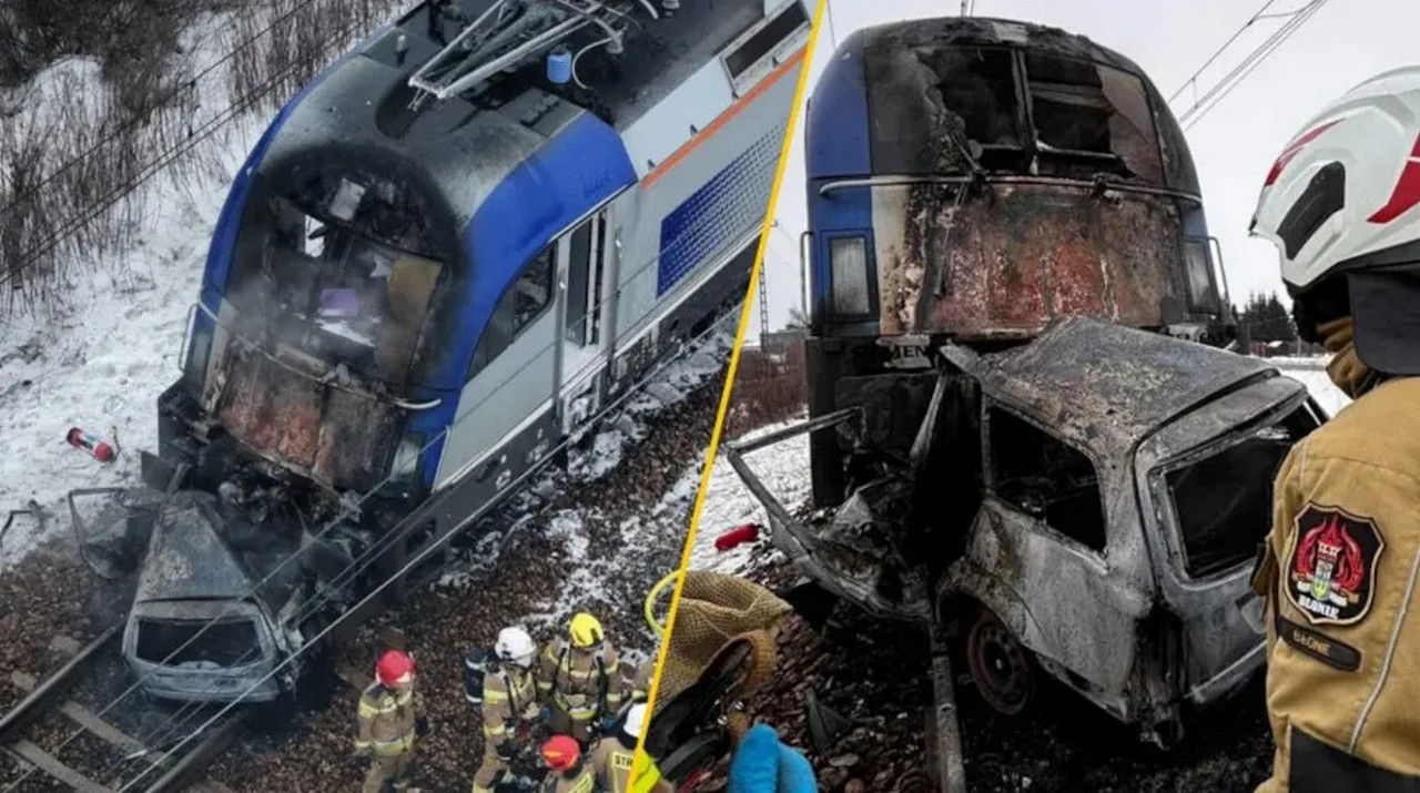 Под Варшавой машина столкнулась с двумя поездами