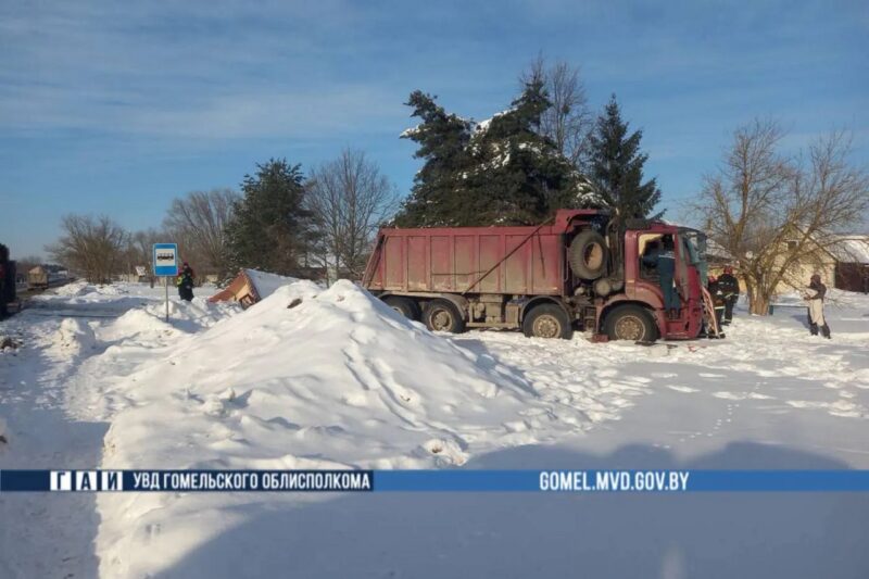 Под Гомелем МАЗ врезался