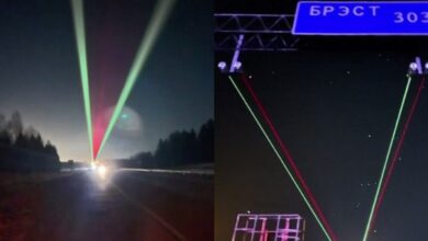 На трассе М1 водители заметили лазеры