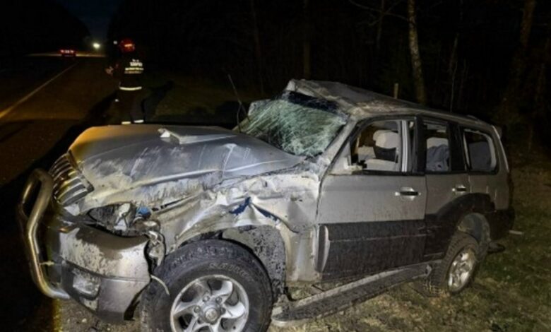 Под Зельвой из-за дикого животного опрокинулся «Hyundai»