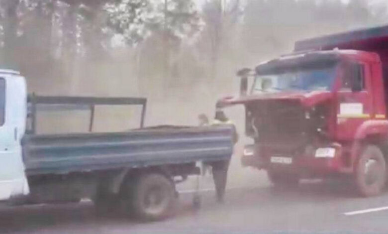 Пять машин столкнулись