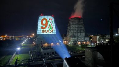 Световой символ 9 Мая украсил Гродненскую ТЭЦ-2