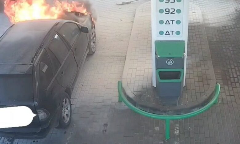 Пожар на АЗС в Гомеле