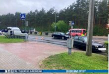 В Гродно Volkswagen опрокинулся