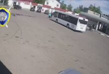 В Чаусах неуправляемый автобус