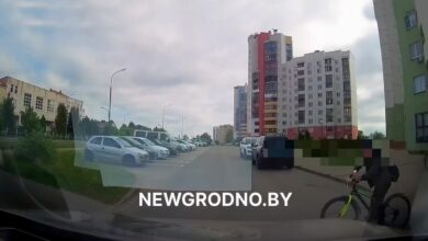 В Гродно ребенок на велосипеде