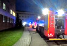 Ночной пожар в больнице в Гродно