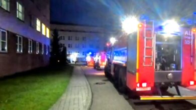 Ночной пожар в больнице в Гродно