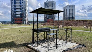 Рядом с многоэтажками в Гродно