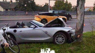 В Гродно на улице Победы кабриолет BMW