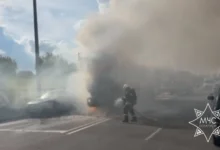 В Минске на ходу загорелся пожарный автомобиль