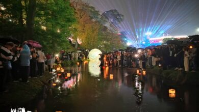 В Гродно прошел Фестиваль водных фонариков