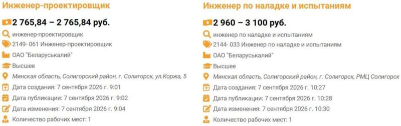 «Беларуськалий» ищет работников