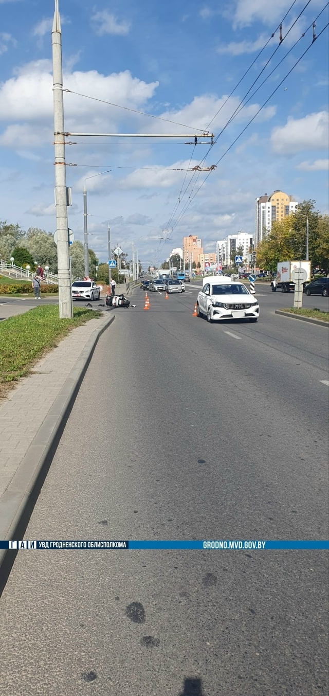 В Гродно тяжело травмирован 50-летний мотоциклист
