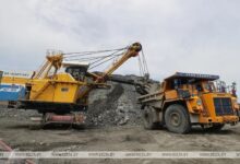 На гранитном карьере в Беларуси